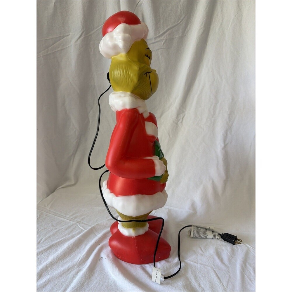 Gemmy Dr. Seuss The Grinch Lighted Blow Mold Yard Decor Tested Works 24” Tall - Picture 4 of 6